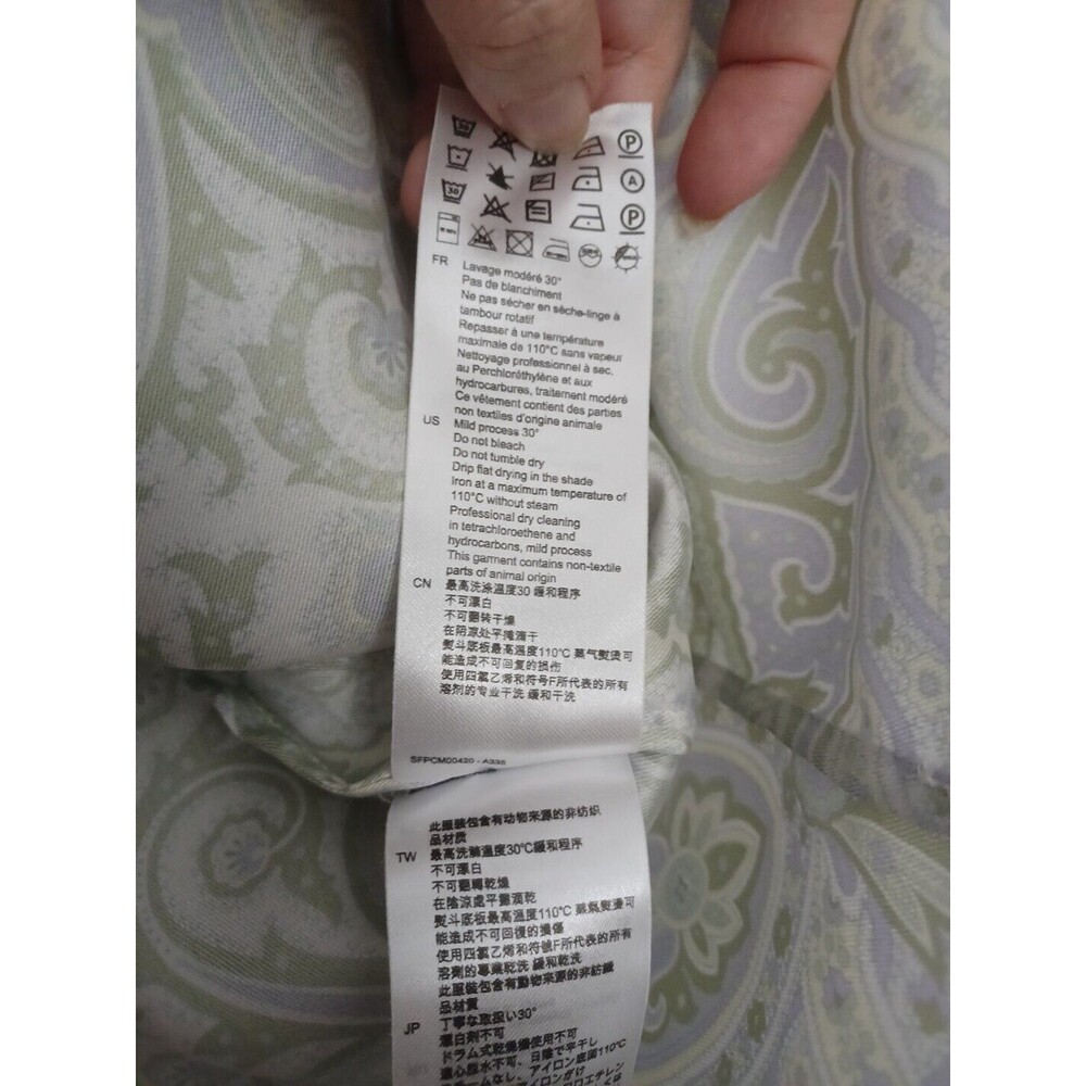 Sandro Paris Top Size 3 US 8 Beautiful floral Paisley Patterns Print Button Up - Picture 7 of 13